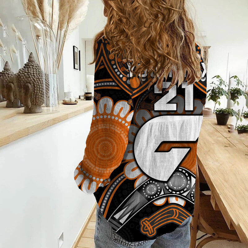 custom-personalised-giants-football-women-casual-shirt-boomerang-indigenous-dots