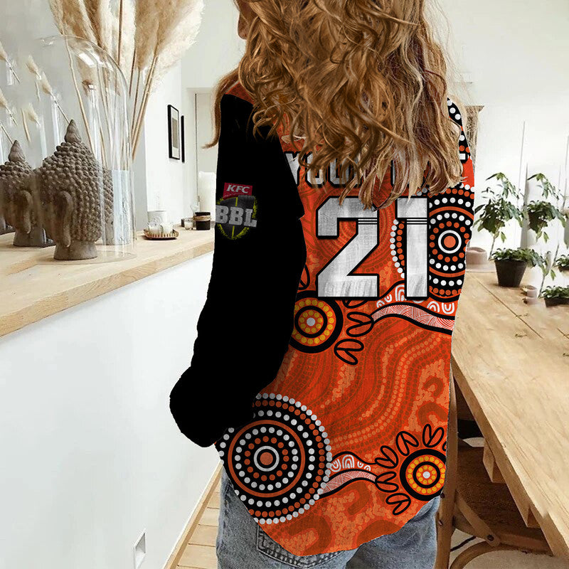 custom-personalised-perth-scorchers-cricket-dots-women-casual-shirt