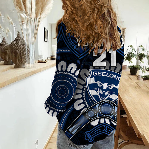 custom-personalised-cats-football-women-casual-shirt-boomerang-indigenous-dots