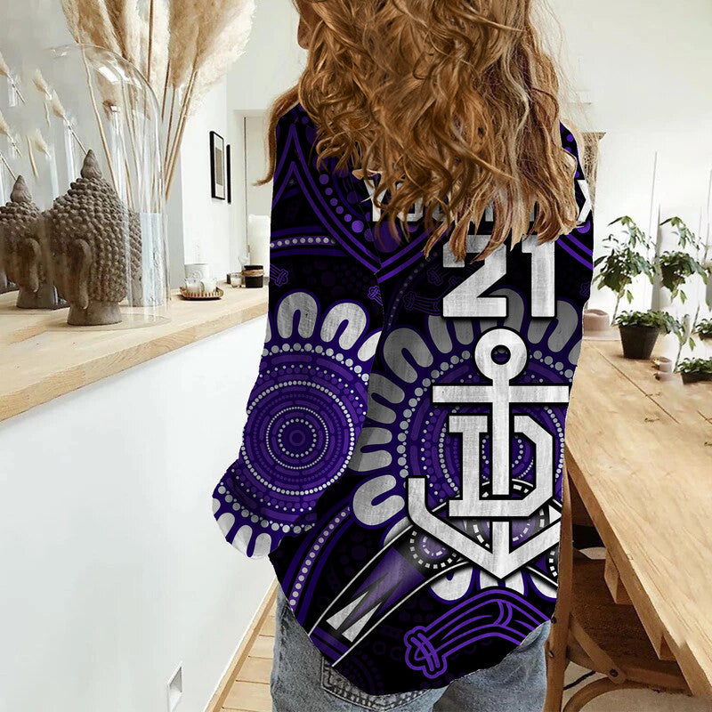 custom-personalised-dockers-football-women-casual-shirt-boomerang-indigenous-dots