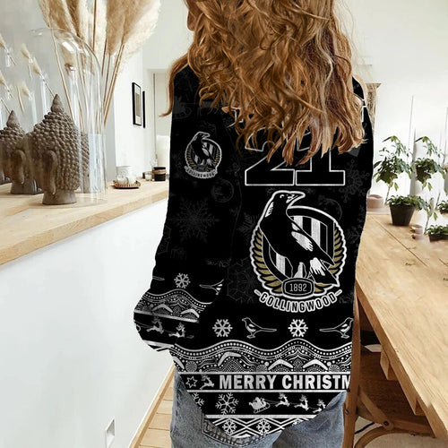 custom-personalised-and-number-collingwood-pies-unique-winter-season-women-casual-shirt-magpies-merry-christmas