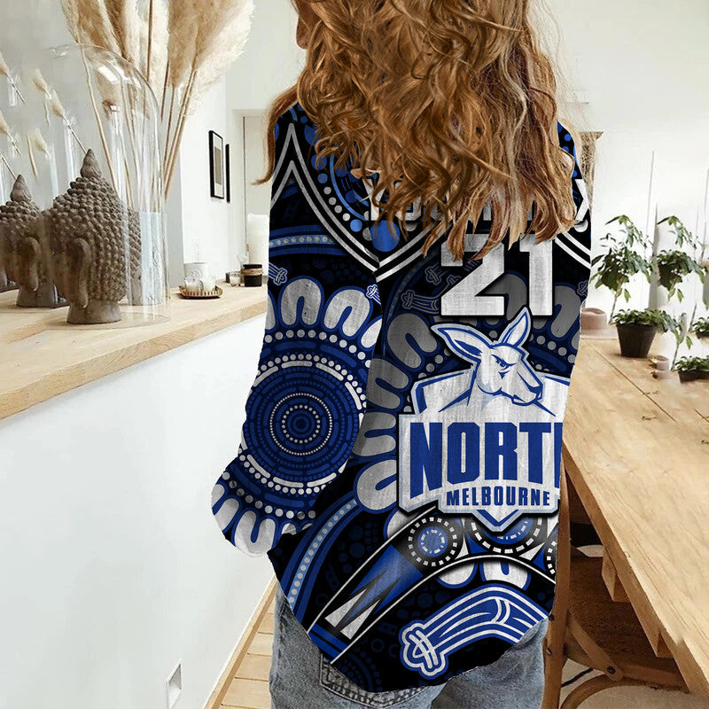 custom-personalised-kangaroos-football-women-casual-shirt-boomerang-indigenous-dots