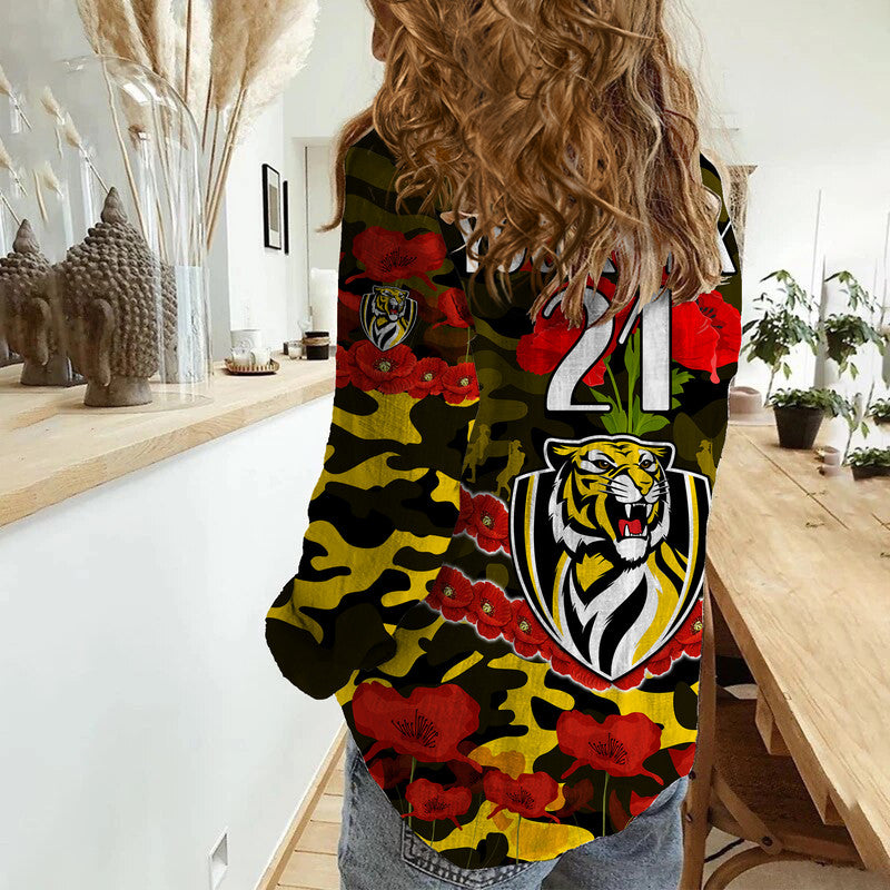 custom-personalised-richmond-tigers-football-anzac-women-casual-shirt-lest-we-forget