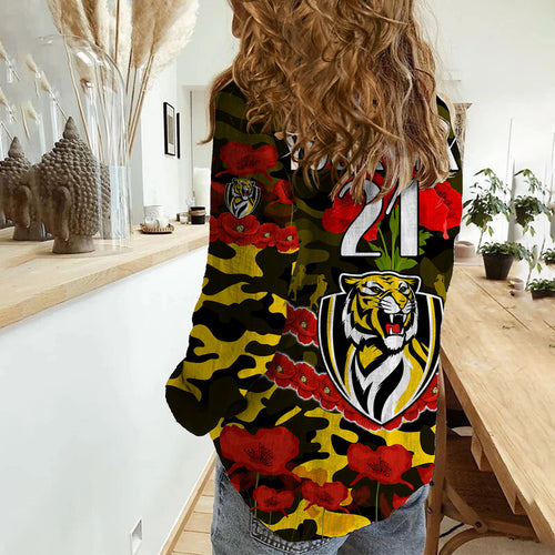 custom-personalised-richmond-tigers-football-anzac-women-casual-shirt-lest-we-forget