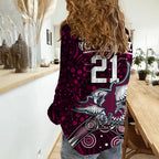 custom-personalised-sea-eagles-rugby-women-casual-shirt-boomerang-indigenous-dots