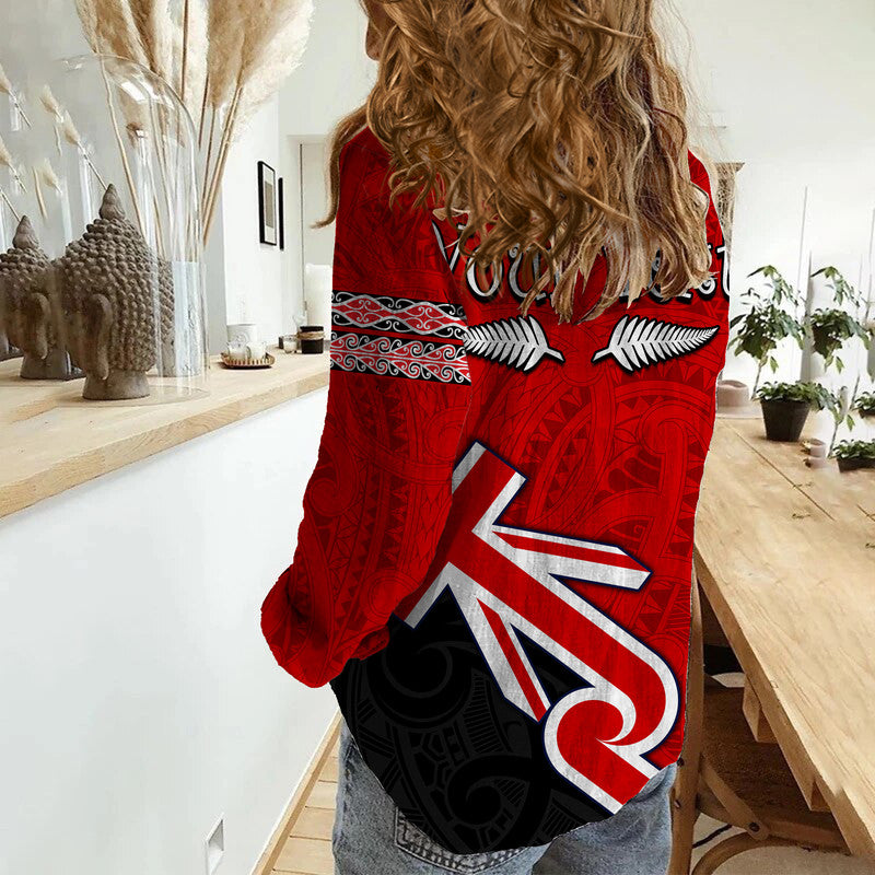 custom-personalised-waitangi-women-casual-shirt-aotearoa-tino-rangatiratanga-flag-with-silver-fern