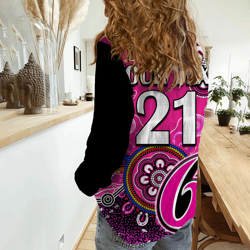 custom-personalised-sydney-sixers-women-casual-shirt-cricket-indigenous-aboriginal-lizard-version