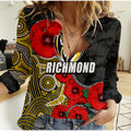 custom-personalised-anzac-day-afl-richmond-army-mix-aboriginal-women-casual-shirt
