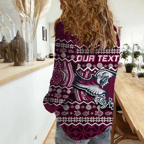 custom-personalised-manly-warringah-maroon-sea-eagles-christmas-vibe-women-casual-shirt