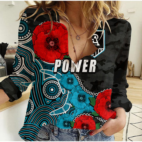 custom-personalised-anzac-day-afl-power-army-mix-aboriginal-women-casual-shirt