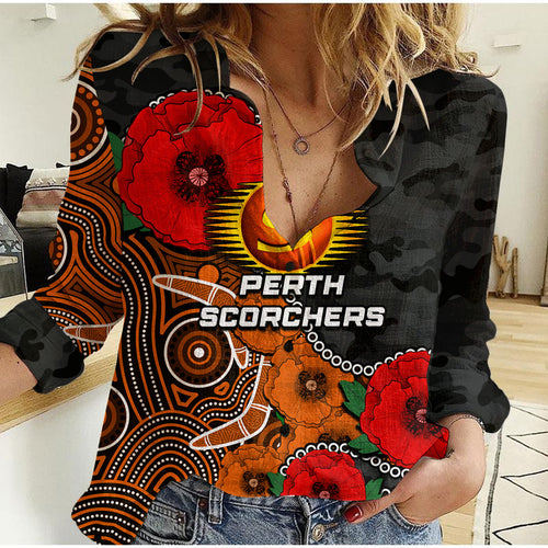 custom-personalised-anzac-day-perth-scorchers-army-mix-aboriginal-women-casual-shirt