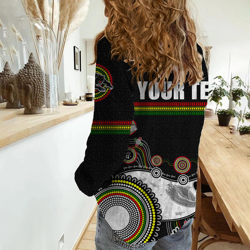 custom-personalised-panthers-rugby-casual-shirt-aboriginal-2023-black-style