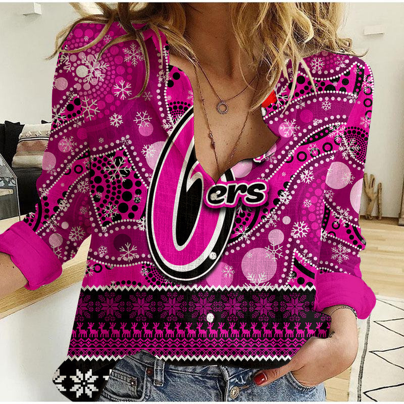 sydney-sixers-christmas-mix-aboriginal-women-casual-shirt