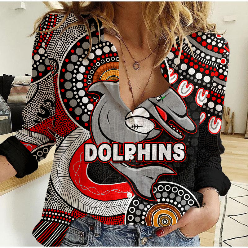 custom-personalised-dolphins-rugby-casual-shirt-aboriginal-style