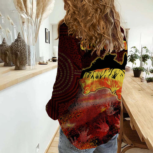 custom-personalised-aboriginal-woman-casual-shirt-personalised-anangu-custodians