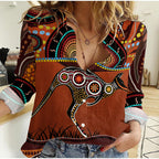 aboriginal-woman-casual-shirt-kangaroo-with-dot-painting
