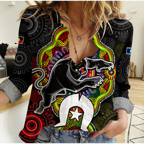 custom-personalised-panthers-rugby-naidoc-week-women-casual-shirt-indigenous