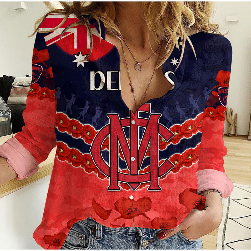custom-personalised-demons-football-anzac-women-casual-shirt-lest-we-forget