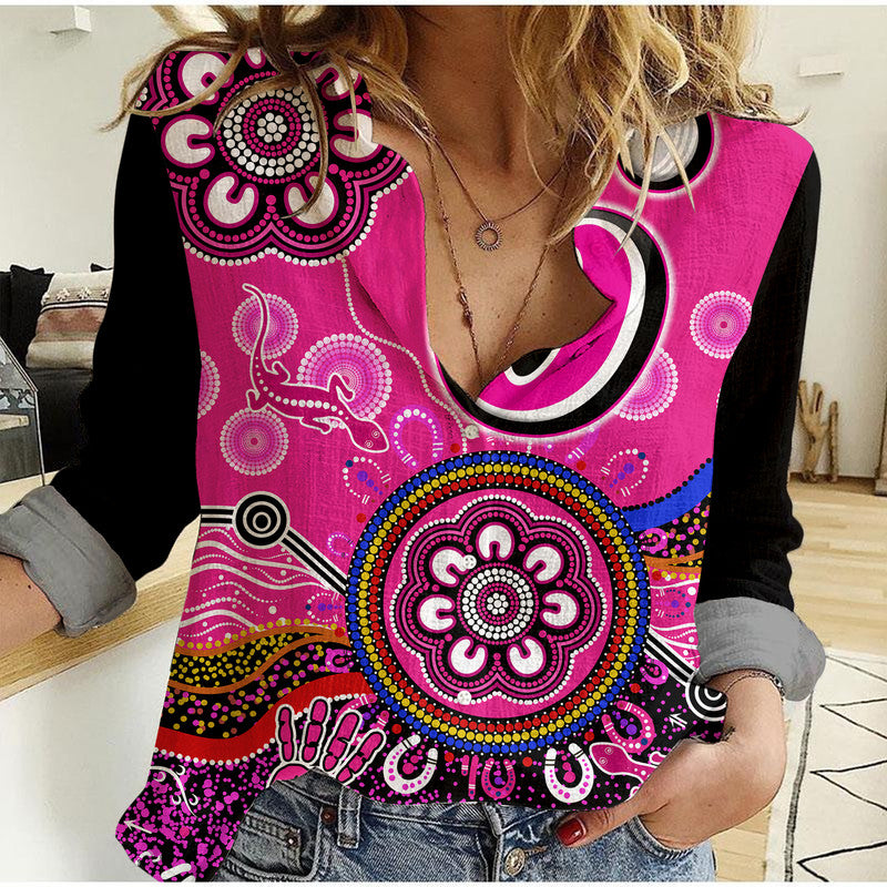 sydney-sixers-women-casual-shirt-cricket-indigenous-aboriginal-lizard-version