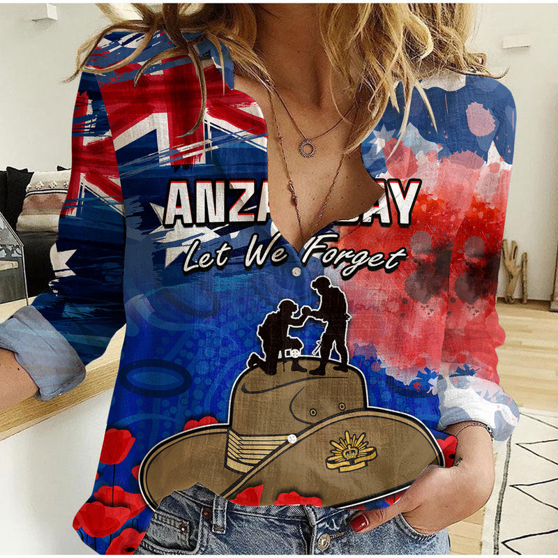 australia-anzac-day-women-casual-shirt-grunge-australia-flag-and-red-poppy