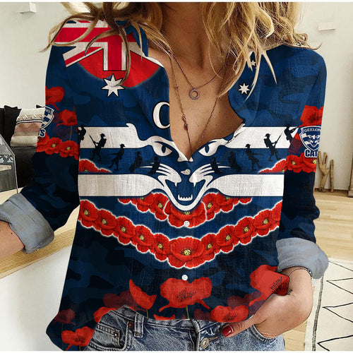 cats-football-anzac-women-casual-shirt-lest-we-forget