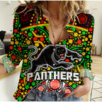 panthers-rugby-women-casual-shirt-boomerang-indigenous-dots