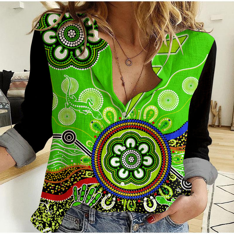 sydney-thunder-women-casual-shirt-cricket-indigenous-aboriginal-lizard-version