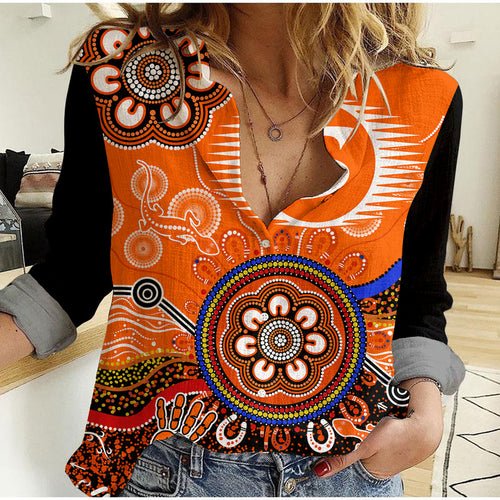 perth-scorchers-women-casual-shirt-cricket-indigenous-aboriginal-lizard-version