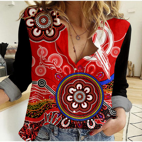 custom-personalised-melbourne-renegades-women-casual-shirt-cricket-indigenous-aboriginal-lizard-version