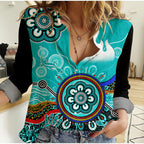 custom-personalised-brisbane-heat-women-casual-shirt-cricket-indigenous-aboriginal-lizard-version