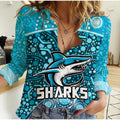 sharks-rugby-women-casual-shirt-boomerang-indigenous-dots