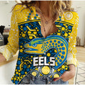 parramatta-eels-rugby-women-casual-shirt-boomerang-indigenous-dots