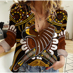 hawks-football-women-casual-shirt-boomerang-indigenous-dots