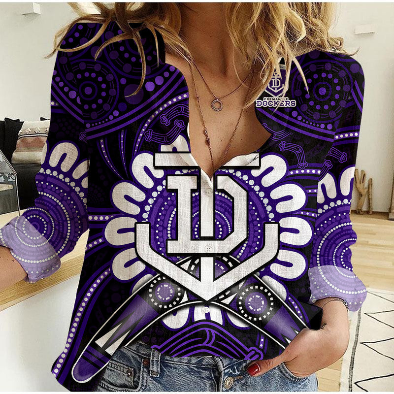 dockers-football-women-casual-shirt-boomerang-indigenous-dots