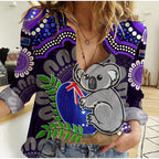 australia-koala-aboriginal-women-casual-shirt-koala-hugging-rugby-ball-purple