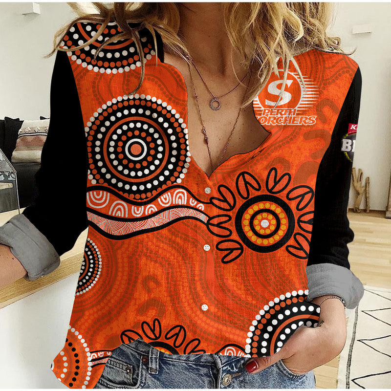 perth-scorchers-cricket-dots-women-casual-shirt