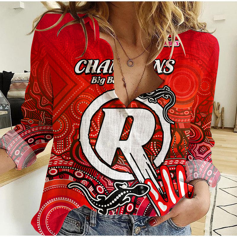 custom-personalised-melbourne-renegades-champions-women-casual-shirt-lizard-indigenous-aboriginal