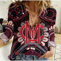 demons-football-women-casual-shirt-boomerang-indigenous-dots