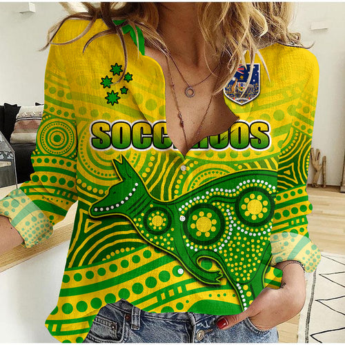 australia-aboriginal-soccer-women-casual-shirt-kangaroo-socceroos-art-style