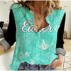 custom-personalised-brisbane-heat-cricket-happy-easter-day-women-casual-shirt-simple-style