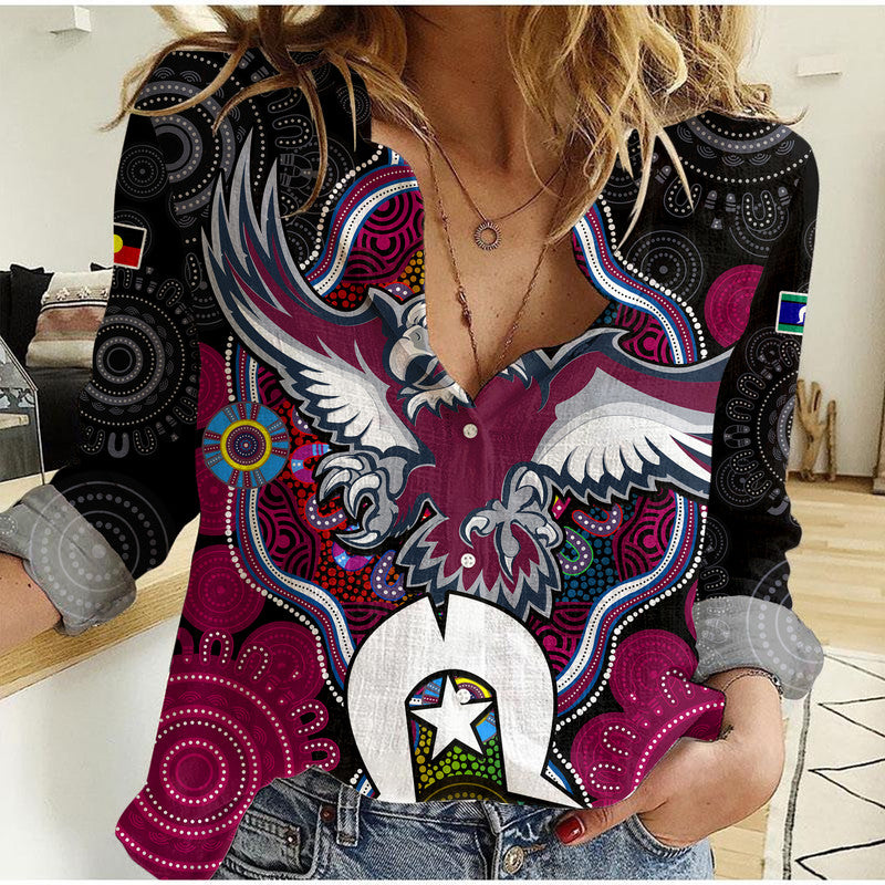 custom-personalised-sea-eagles-rugby-naidoc-week-women-casual-shirt-indigenous