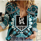 port-adelaide-power-women-casual-shirt-boomerang-indigenous-dots