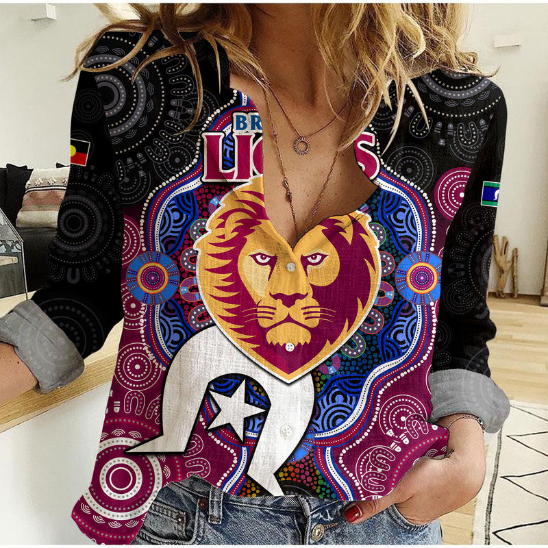 custom-personalised-brisbane-lions-football-naidoc-week-women-casual-shirt-indigenous