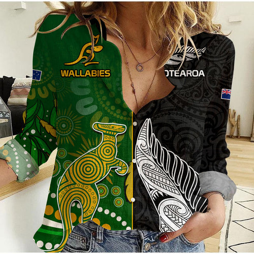 aotearoa-rugby-all-black-combine-australia-wallabies-women-casual-shirt-aboriginal-kangaroo-and-maori-fern