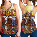 custom-personalised-australia-kookaburra-dreaming-aboriginal-arty-style-women-racerback-tank