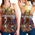 australia-kookaburra-dreaming-aboriginal-arty-style-women-racerback-tank