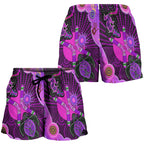 aboriginal-purple-turtle-lizard-sun-women-short