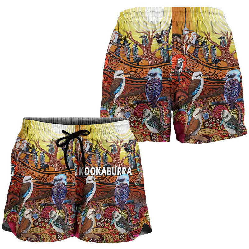 australia-kookaburra-dreaming-aboriginal-arty-style-women-short