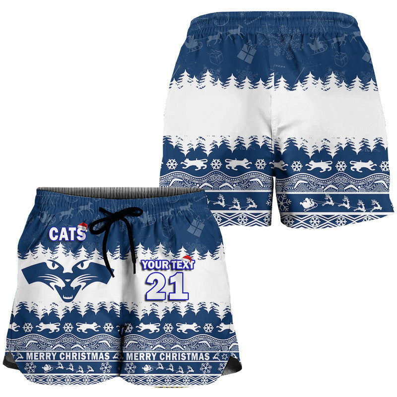 custom-personalised-and-number-geelong-cats-unique-winter-season-women-shorts-cats-merry-christmas