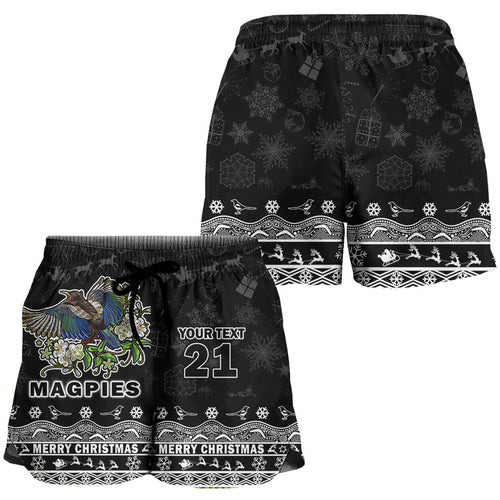 custom-personalised-and-number-collingwood-pies-unique-winter-season-women-shorts-magpies-merry-christmas